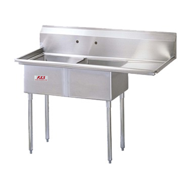 Inox Sink with double left tanks