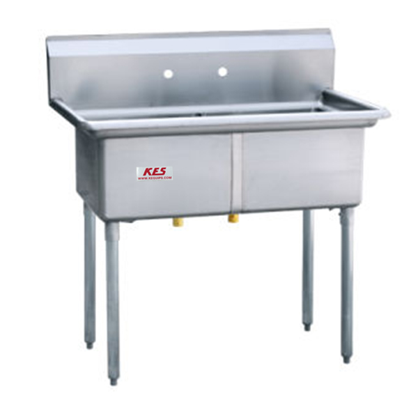 Inox Sink with double middle tanks